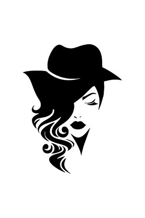 Şapkalı Kadın Oto özel yeni sticker Siyah 25 x 32 cm MİXGİFTZ