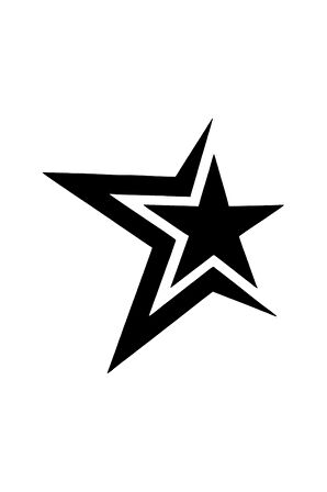 Yıldız içinde Yıldız Oto özel yeni sticker Siyah 25 x 25 cm MİXGİFTZ