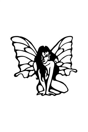 Kanatlı Peri Oto özel yeni sticker Siyah 25 x 22 cm MİXGİFTZ