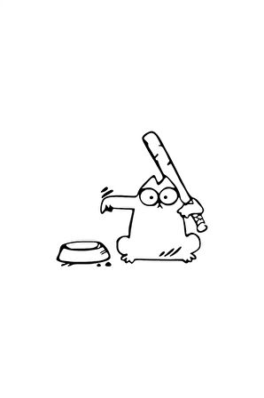 Sopalı Aç Kedi Oto özel yeni sticker Siyah 25 x 22 cm MİXGİFTZ