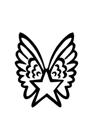 Kanatlı Yıldız Sticker 20 X 24 Cm MİXGİFTZ