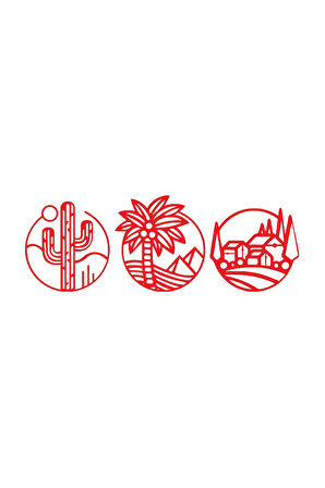 3Lü Doğa Seti Sticker 30 X 9 Cm MİXGİFTZ