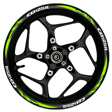 mixgiftzCB125R Beyaz yazılı  neon(fıstık yeşili) pençe şeritli