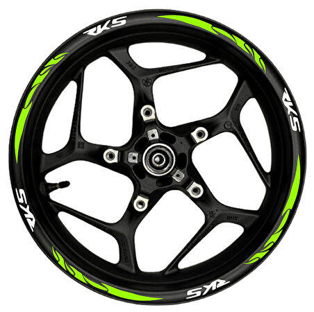 mixgiftzRKS Beyaz yazılı  neon(fıstık yeşili) pençe şeritli