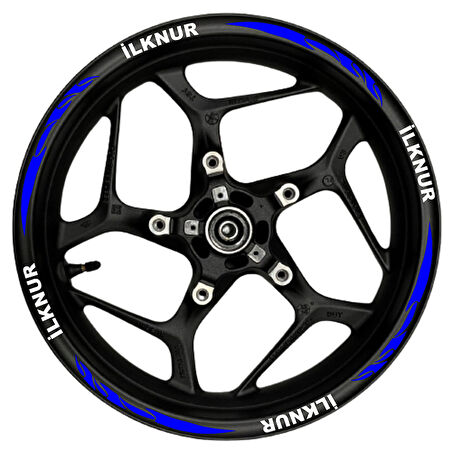 mixgiftzÖzel isim Beyaz yazılı  mavi reflektif pençe şeritli