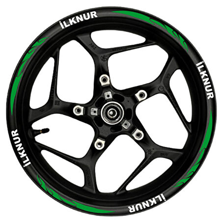 mixgiftzÖzel isim Beyaz yazılı  yeşil reflektif pençe şeritli