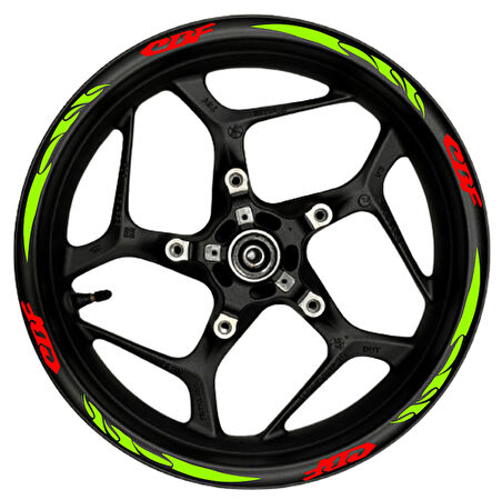 mixgiftzCBF kırmızı yazılı  neon(fıstık yeşili) pençe şeritli