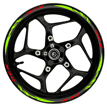 mixgiftzPCX kırmızı yazılı  neon(fıstık yeşili) pençe şeritli