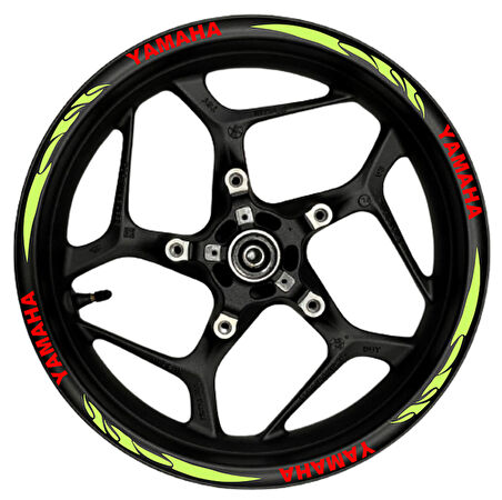 mixgiftzYamaha kırmızı yazılı  neon(fıstık yeşili) pençe şeritli