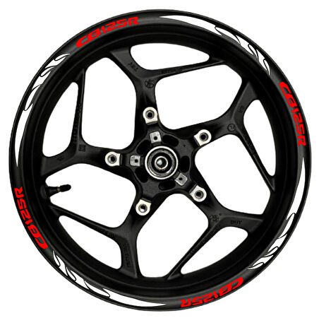 mixgiftzCB125R kırmızı yazılı  beyaz pençe şeritli