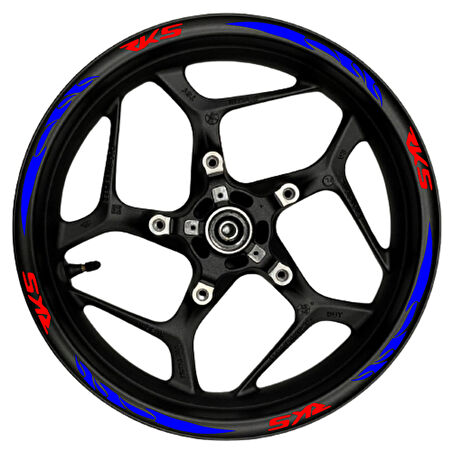 mixgiftzRKS kırmızı yazılı  mavi reflektif pençe şeritli