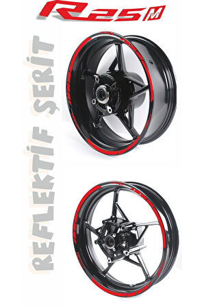 mixgiftzJant Şeridi Yamaha R25 M Uyumlu Reflektif Kırmızı Sağ-Sol/Ön-Arka