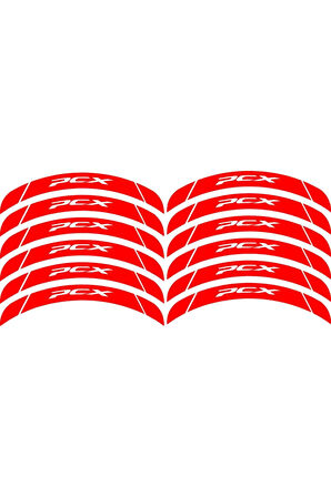 mixgiftzJant Şeridi Pcx Yazılı Kırmızı Sağ-Sol/Ön-Arka