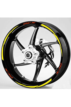 mixgiftzJant Şeridi Pcx Kırmızı Yazı Sarı Sağ-Sol/Ön-Arka