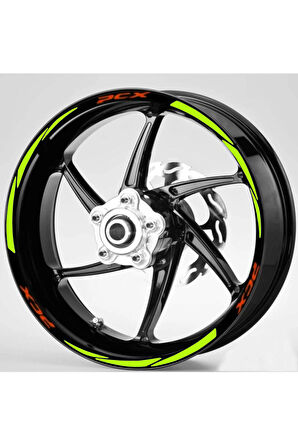 mixgiftzJant Şeridi Pcx Kırmızı Yazılı Fıstık Yeşili Reflektifli Fosforlu Sağ-Sol/Ön-Arka