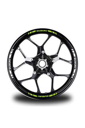 mixgiftzSuzukı Yazılı Kısa Dış Şerit 16'lı Çift Renk Jant Sticker Modeli