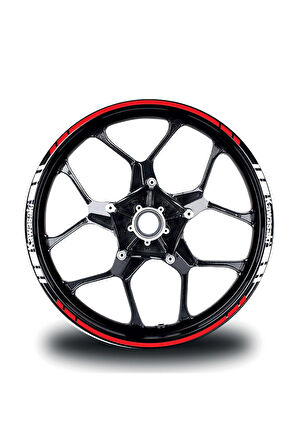 mixgiftzKawasakı Yazılı Kısa Yazısız Uzun Dış Şerit 16'lı Çift Renk Jant Sticker Modeli