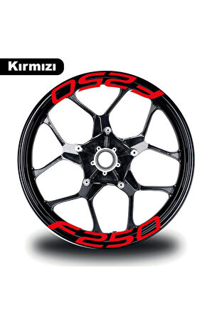 mixgiftzBajaj F250 Jant İçi Yazı Sticker Modeli Kırmızı