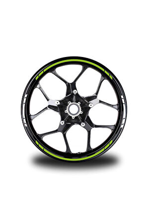 mixgiftzYazısız Uzun Kısa Kesikli Çift Renk 16'lı Jant Sticker Modeli