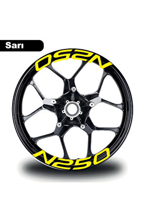 mixgiftzBajaj N250 Jant İçi Yazı Sticker Modeli Sarı