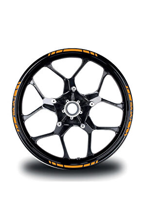mixgiftzBajaj Yazılı Kısa Yazısız Kısa Dış Şerit 16'lı Tek Renk Jant Sticker Modeli