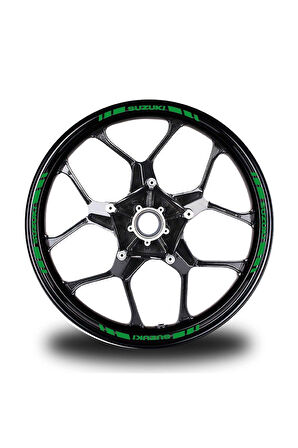 mixgiftzSuzukı Yazılı Kısa Dış Şerit 16'lı Tek Renk Jant Sticker Modeli