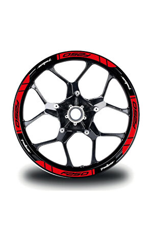 mixgiftzBajaj F250 Jant Sticker Baskılı Kırmızı Etiket Modeli
