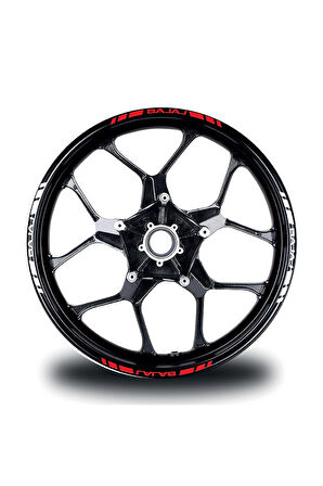 mixgiftzBajaj Yazılı Kısa Dış Şerit 16'lı Çift Renk Jant Sticker Modeli