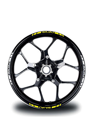 mixgiftzBajaj Yazılı Kısa Dış Şerit 16'lı Çift Renk Jant Sticker Modeli