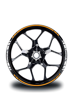 mixgiftzKawasakı Yazılı Kısa Yazısız Uzun Dış Şerit 16'lı Çift Renk Jant Sticker Modeli
