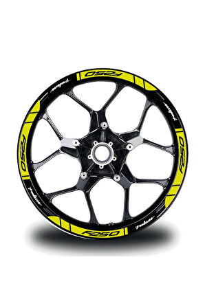 mixgiftzBajaj F250 Jant Sticker Baskılı Neon Yeşil (Sarı) Etiket Modeli