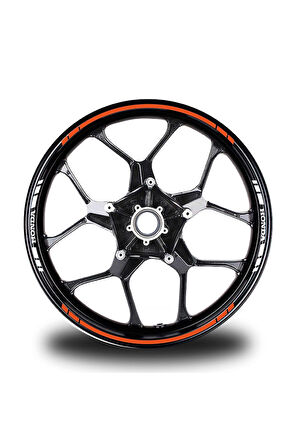 mixgiftzYazısız Uzun  Honda Yazılı Kısa Kesikli 16 Lı Çift Renk Jant Sticker Etiket