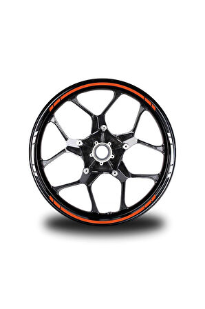 mixgiftzYazısız Uzun Kısa Kesikli Çift Renk 16'lı Jant Sticker Modeli