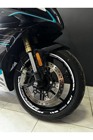 mixgiftzCFMOTO 450SR Jant Sticker İç Dış Yazılı Etiket Modeli Beyaz