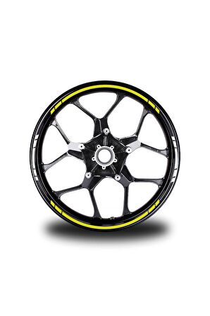 mixgiftzYazısız Uzun Kısa Kesikli Çift Renk 16'lı Jant Sticker Modeli