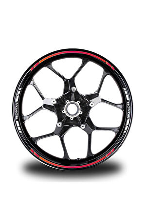 mixgiftzYazısız Uzun  Honda Yazılı Kısa Kesikli 16 Lı Çift Renk Jant Sticker Etiket