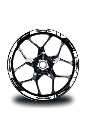 mixgiftzBajaj N250 Jant Sticker Baskılı Beyaz Etiket Modeli