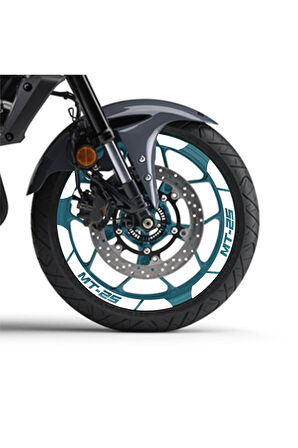 mixgiftzBeyaz Yamaha MT-25 Geniş Jant Sticker Etiket Modeli