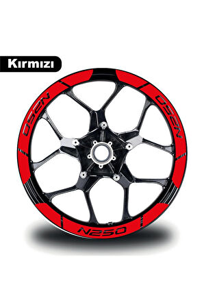 mixgiftzKırmızı Bajaj N250 Geniş Jant Sticker Etiket Modeli