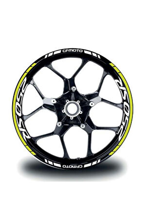 mixgiftzCFMOTO 250SR Jant Sticker İç & Dış Takım Etiket Modeli Neon Sarı - Beyaz