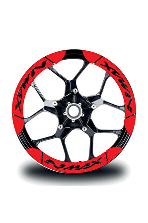mixgiftzYAMAHA Nmax İç & Dış Jant Sticker Etiket Modeli Kırmızı