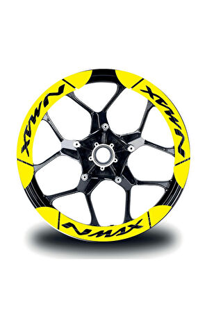 mixgiftzYAMAHA Nmax İç & Dış Jant Sticker Etiket Modeli Açık Sarı