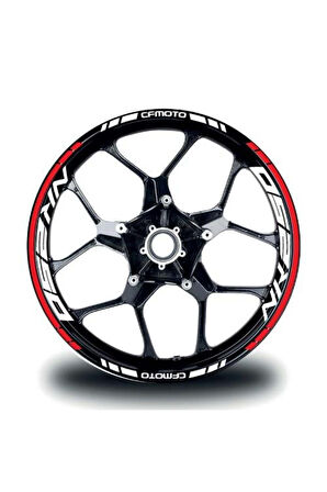 mixgiftzCFMOTO NK250 Jant Sticker İç & Dış Takım Etiket Modeli Kırmızı - Beyaz