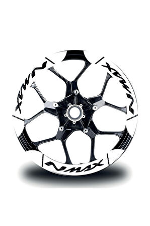 mixgiftzYAMAHA Nmax İç & Dış Jant Sticker Etiket Modeli Beyaz