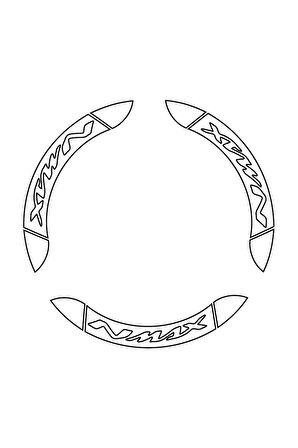 mixgiftzYAMAHA Nmax İç & Dış Jant Sticker Etiket Modeli Beyaz