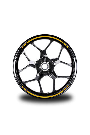 mixgiftzYazısız Uzun Kısa Kesikli Çift Renk 16'lı Jant Sticker Modeli