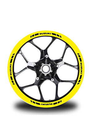 mixgiftzSuzukı Yazılı Kısa Dış Şerit 16'lı Tek Renk Jant Sticker Modeli