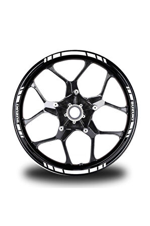 mixgiftzSuzukı Yazılı Kısa Yazısız Kısa Dış Şerit 16'lı Tek Renk Jant Sticker Modeli
