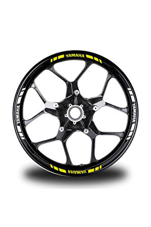 mixgiftzYamaha Yazılı Kısa Dış Şerit 16'lı Çift Renk Jant Sticker Modeli