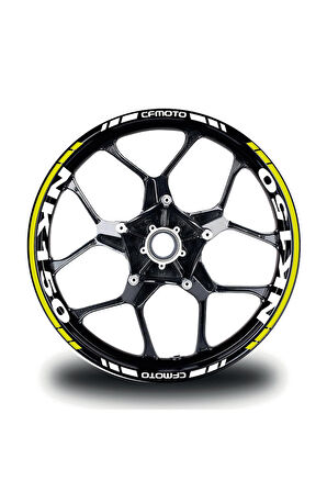 mixgiftzCFMOTO 150NK Takım Jant Sticker Etiket Modeli Neon Sarı Renk